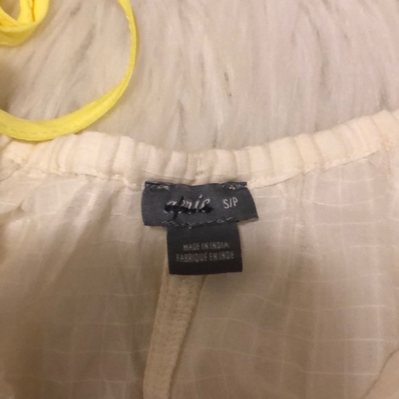 Aerie Romper Pajama Small 100% Cotton Chartreuse Tassels - Picture 5 of 8